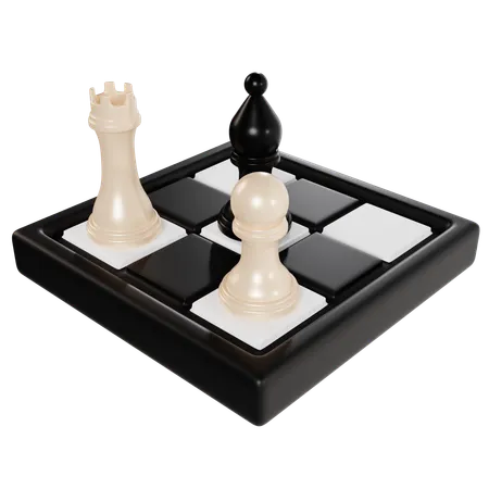 Chess Board with Pieces  3D Icon