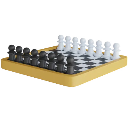 Chess Board With Several Pawns 3D Icon