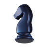 3d chess horse illustration