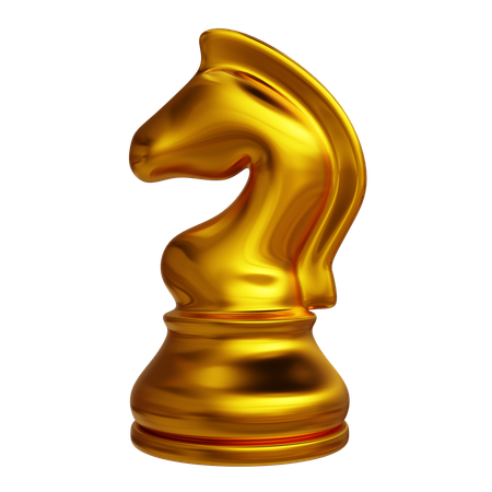 Chess Horse Gold  3D Icon