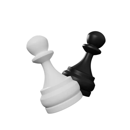 Chess pawns  3D Illustration