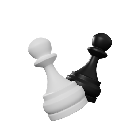 Chess pawns 3D Illustration