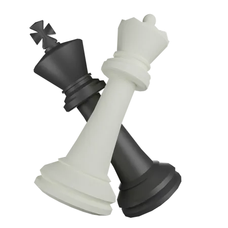 3 D Render Chess King Queen Illustration 3D Icon