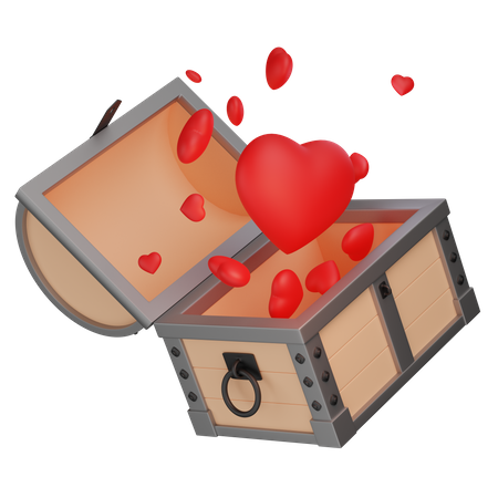 Chest with hearts  3D Icon