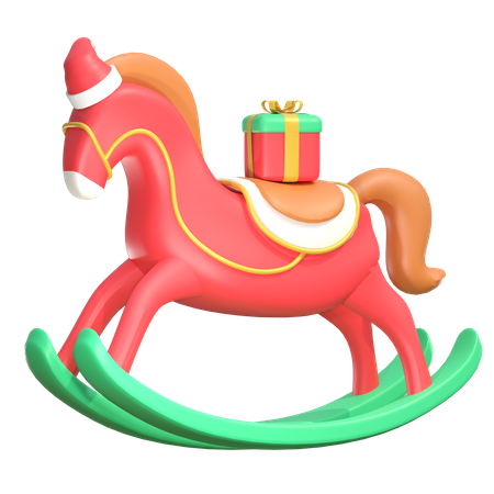 Cheval de bois de Noël  3D Icon