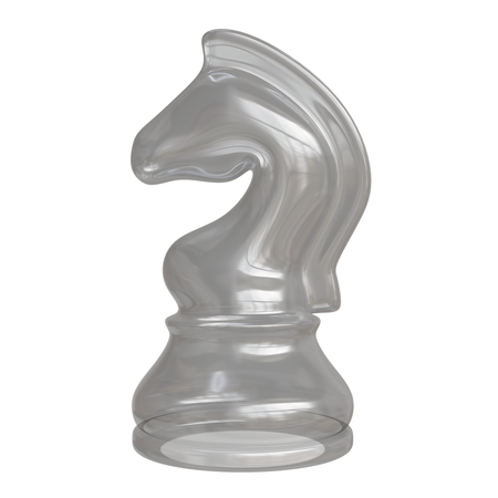 Cheval d'échecs en verre abstrait  3D Icon