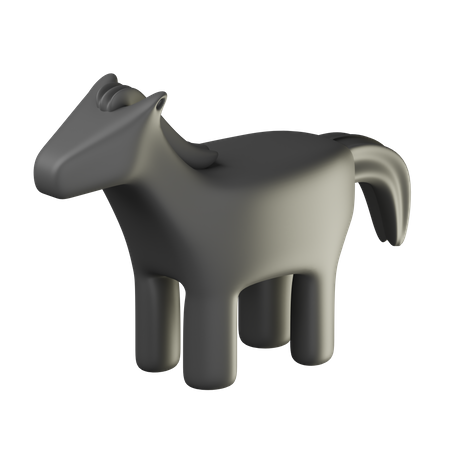 Cheval noir  3D Icon