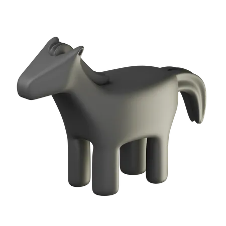 Cheval noir  3D Icon