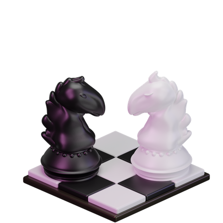 Chevalier noir contre chevalier blanc  3D Icon