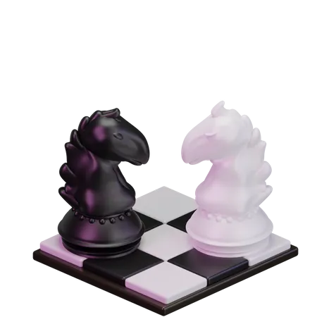 Chevalier noir contre chevalier blanc  3D Icon