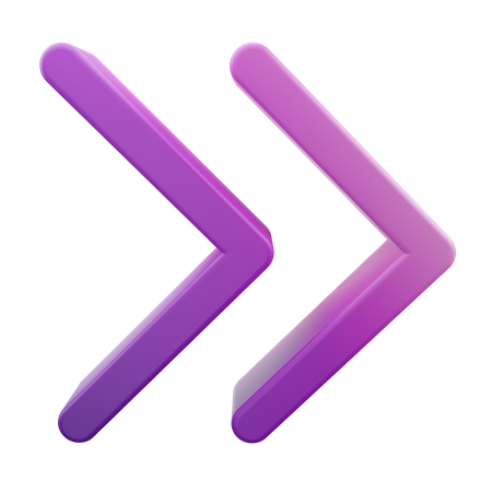 Chevron Double Right Arrow  3D Icon