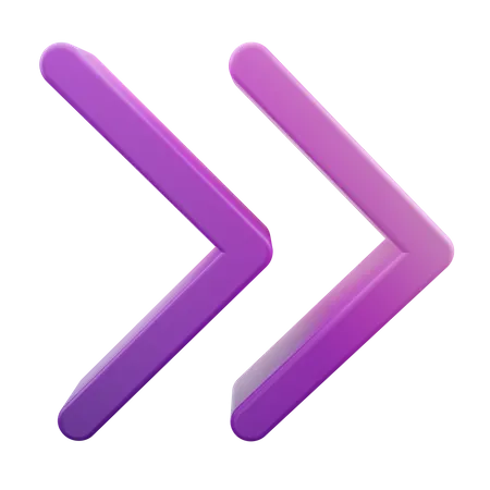 Chevron Double Right Arrow  3D Icon