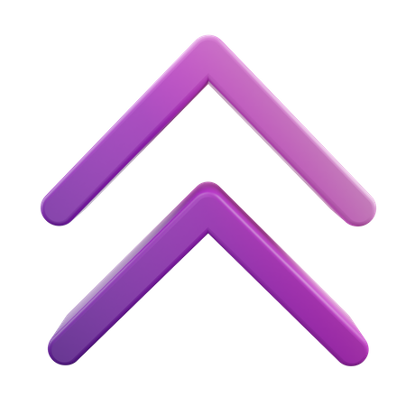 Chevron Double Up Arrow  3D Icon