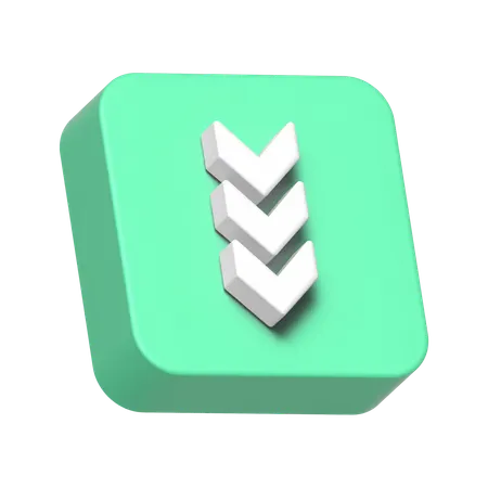 Cheurón abajo  3D Icon