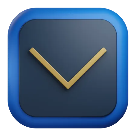 Chevron Down Arrow  3D Icon