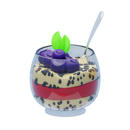 Chia Pudding  3D Icon