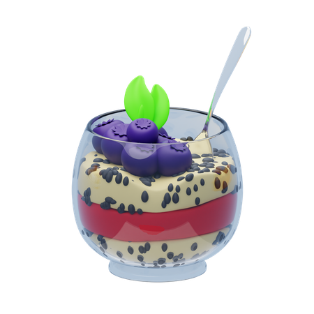 Chia Pudding  3D Icon