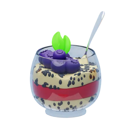 Chia Pudding  3D Icon