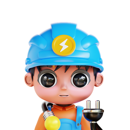 Chibi Electrician  3D Icon