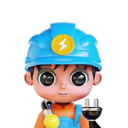 Chibi Electrician  3D Icon