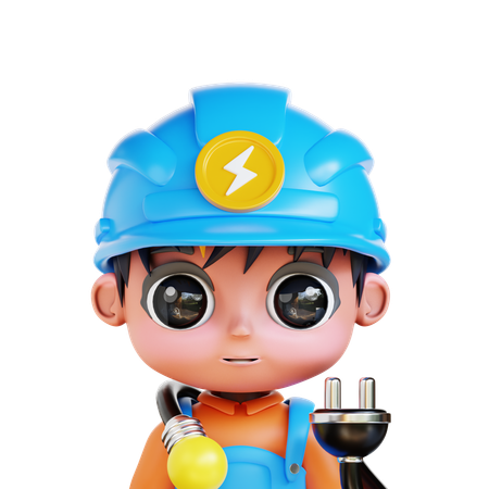 Électricien Chibi  3D Icon