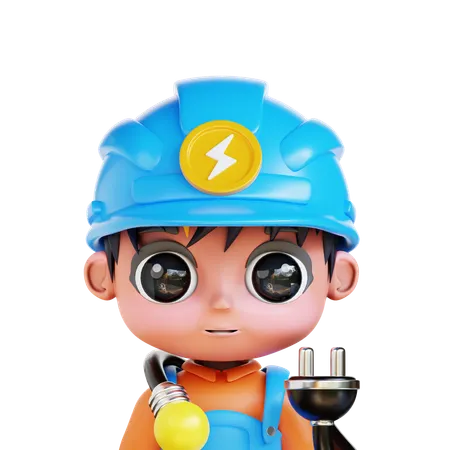 Électricien Chibi  3D Icon