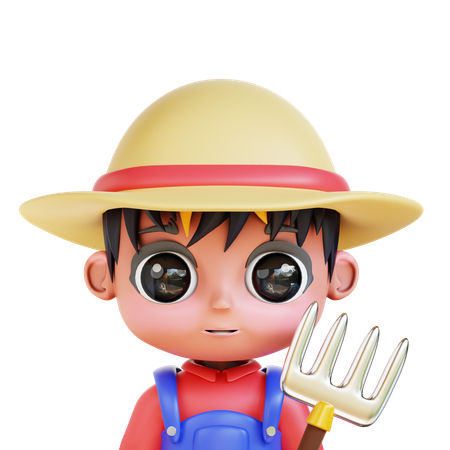 Chibi Farmer  3D Icon
