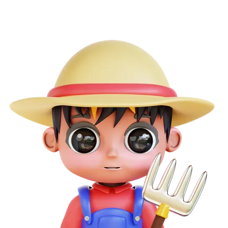 Chibi Farmer  3D Icon