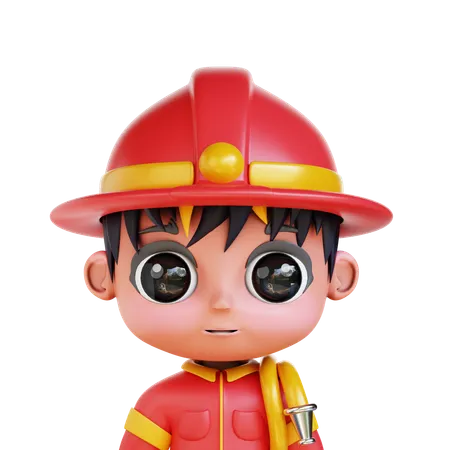 3 D Chibi Fire Fighter Avatar 3D Icon