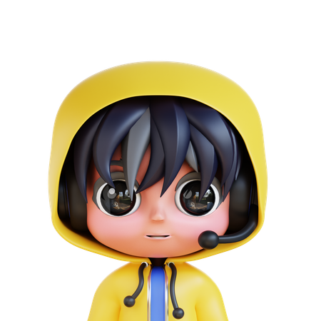 Chibi Gamer  3D Icon