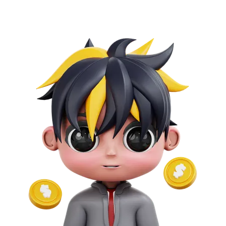 Homme d'affaires Chibi  3D Icon