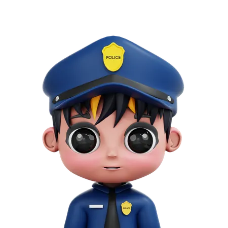 3 D Chibi Police Avatar 3D Icon
