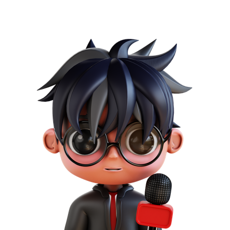 Reportero Chibi  3D Icon