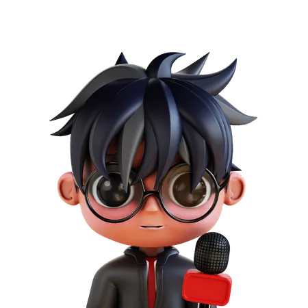 Reportero Chibi  3D Icon