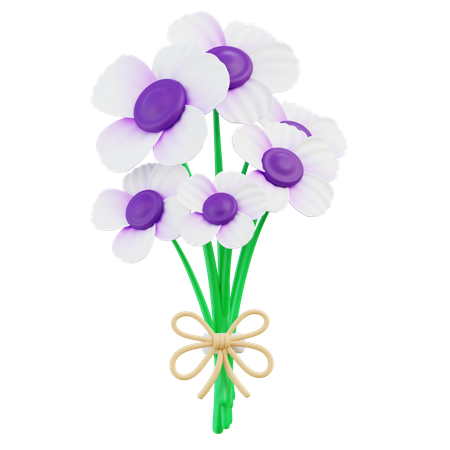 Chic Anemone bouquet 3D Icon