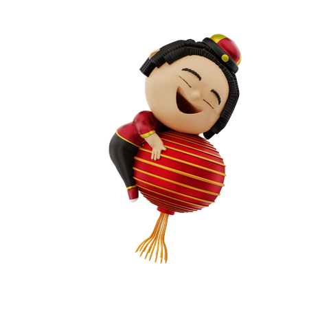 Chica acostada en lanturn  3D Icon