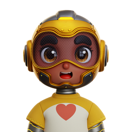 Chica androide  3D Icon