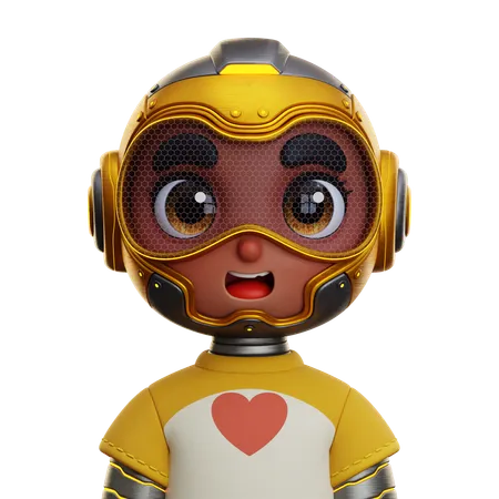 Chica androide  3D Icon