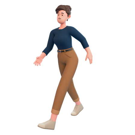 Chica caminando  3D Illustration