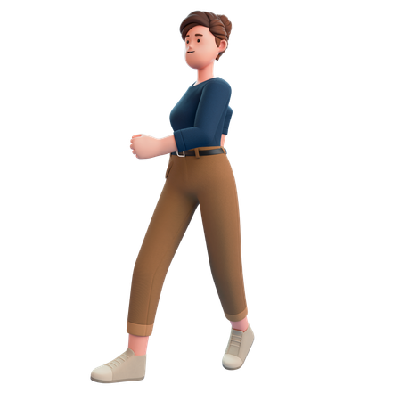 Chica caminando  3D Illustration