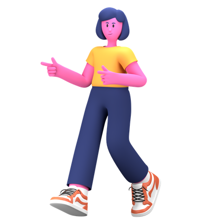 Niña caminando  3D Illustration