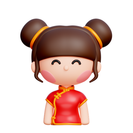 Niña china  3D Icon