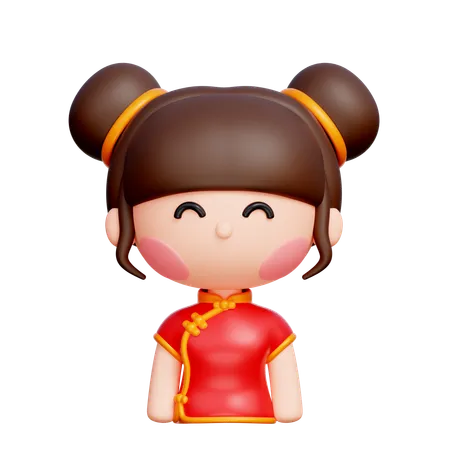 Niña china  3D Icon