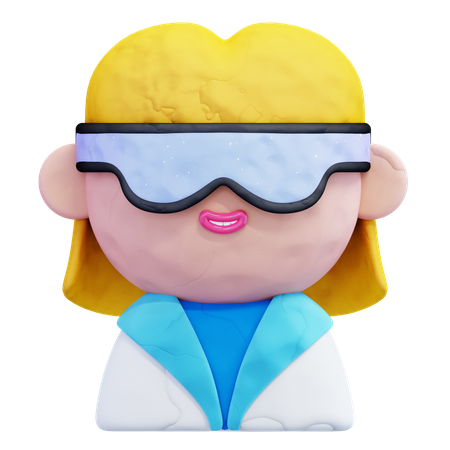 Chica científica  3D Icon