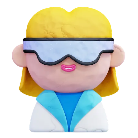 Chica científica  3D Icon