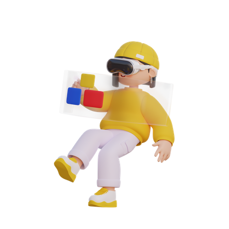 Chica con Apple Vision Pro  3D Icon
