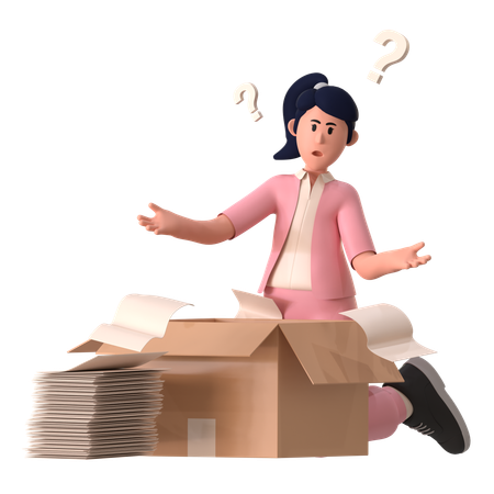 Chica con archivo no encontrado  3D Icon