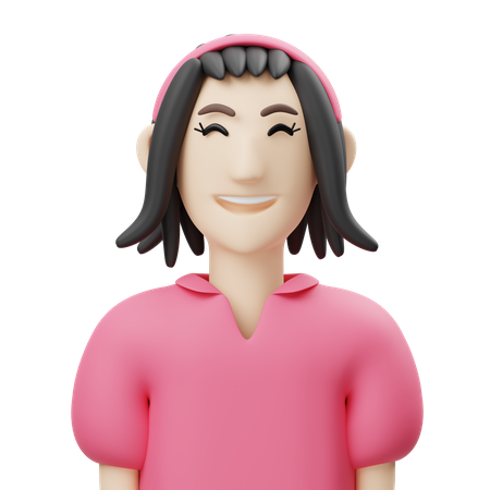 Chica con diadema  3D Icon
