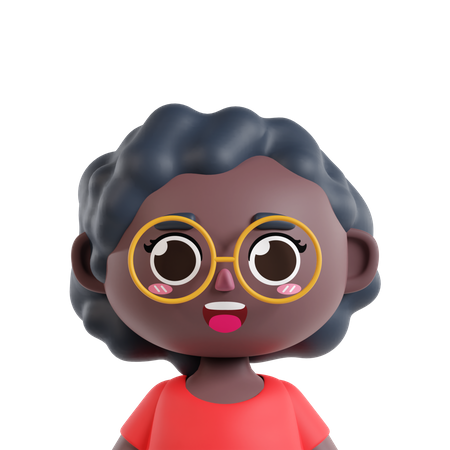 Chica con gafas  3D Icon