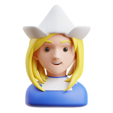 Chica con gorra  3D Icon